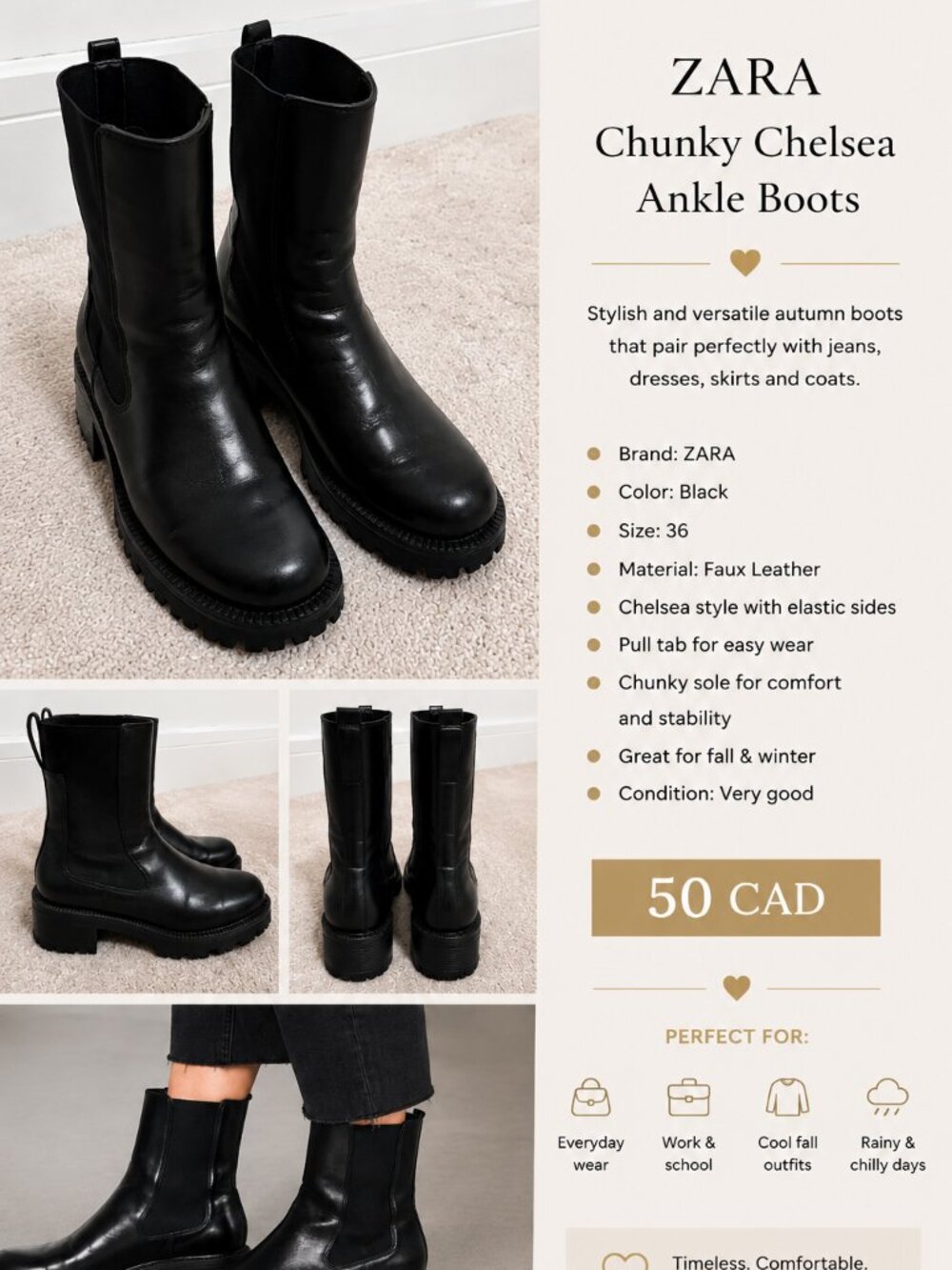 ZARA Chunky Chelsea Boots